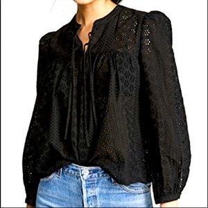 Madewell Eyelet Puff Sleeve top- size med